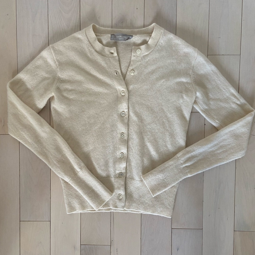 Everlane Cream Cashmere Cardigan size XXS